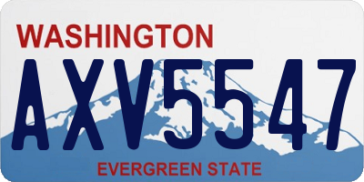 WA license plate AXV5547