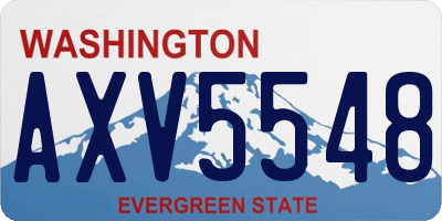 WA license plate AXV5548