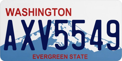 WA license plate AXV5549