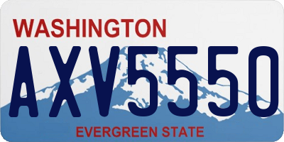 WA license plate AXV5550