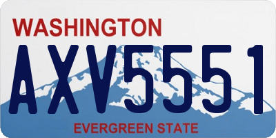 WA license plate AXV5551
