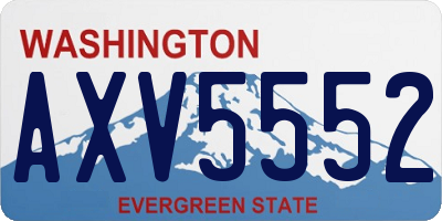 WA license plate AXV5552