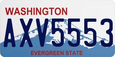 WA license plate AXV5553