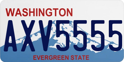 WA license plate AXV5555
