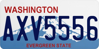 WA license plate AXV5556