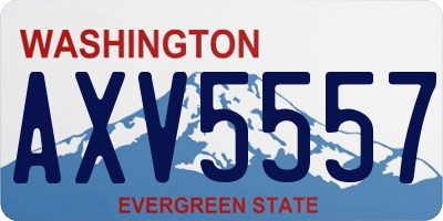 WA license plate AXV5557