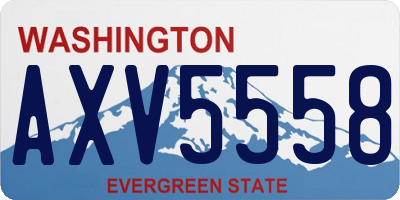 WA license plate AXV5558