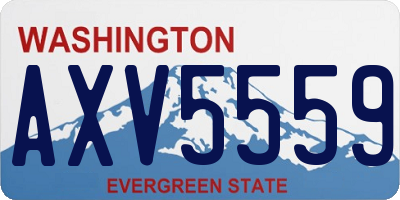 WA license plate AXV5559