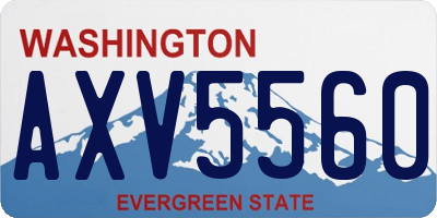 WA license plate AXV5560