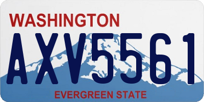 WA license plate AXV5561