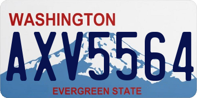 WA license plate AXV5564