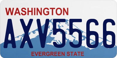 WA license plate AXV5566