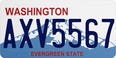WA license plate AXV5567
