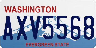 WA license plate AXV5568