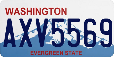 WA license plate AXV5569