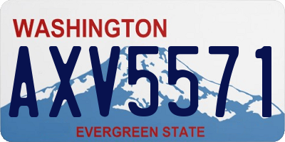 WA license plate AXV5571
