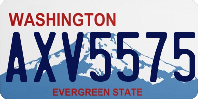 WA license plate AXV5575