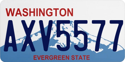 WA license plate AXV5577