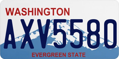 WA license plate AXV5580
