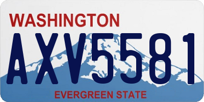 WA license plate AXV5581