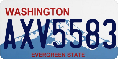 WA license plate AXV5583
