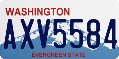 WA license plate AXV5584
