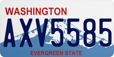 WA license plate AXV5585