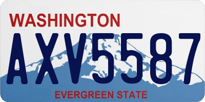 WA license plate AXV5587