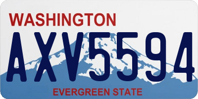 WA license plate AXV5594