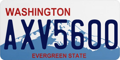 WA license plate AXV5600