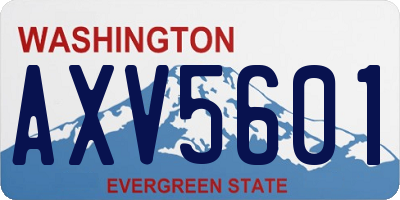 WA license plate AXV5601