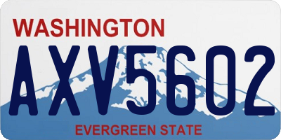 WA license plate AXV5602