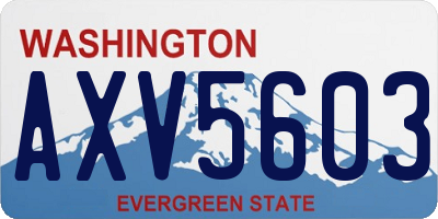 WA license plate AXV5603