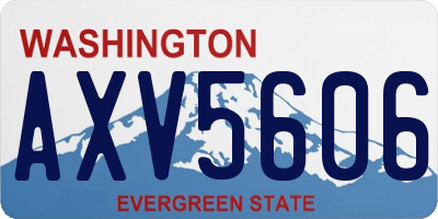 WA license plate AXV5606