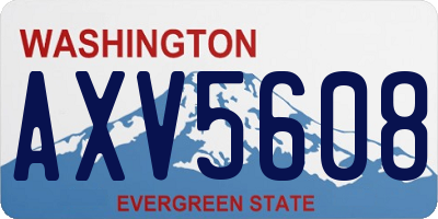 WA license plate AXV5608