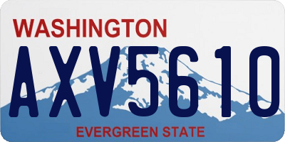 WA license plate AXV5610