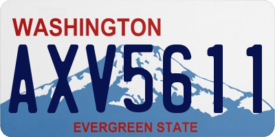 WA license plate AXV5611