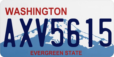 WA license plate AXV5615