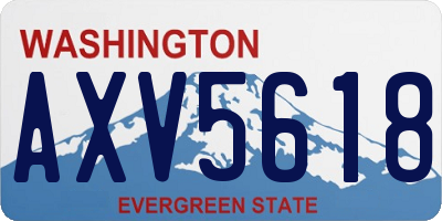 WA license plate AXV5618
