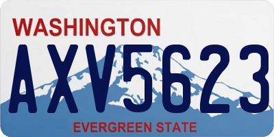 WA license plate AXV5623