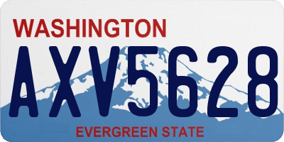 WA license plate AXV5628