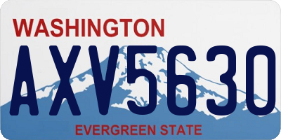 WA license plate AXV5630