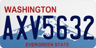 WA license plate AXV5632