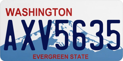 WA license plate AXV5635