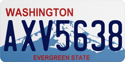 WA license plate AXV5638