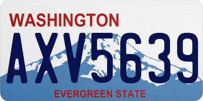 WA license plate AXV5639