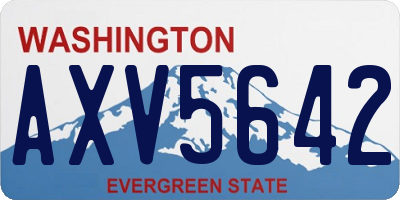 WA license plate AXV5642