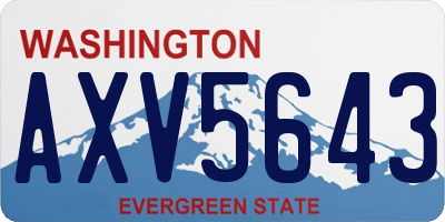 WA license plate AXV5643