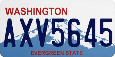 WA license plate AXV5645