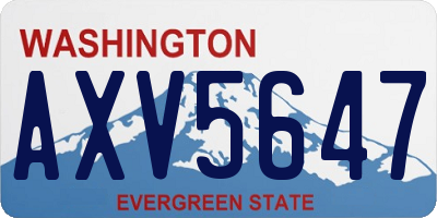 WA license plate AXV5647